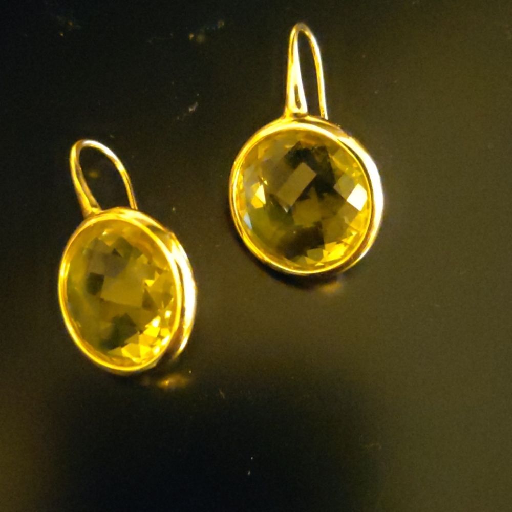 14kt Earrings w semi precious stone
